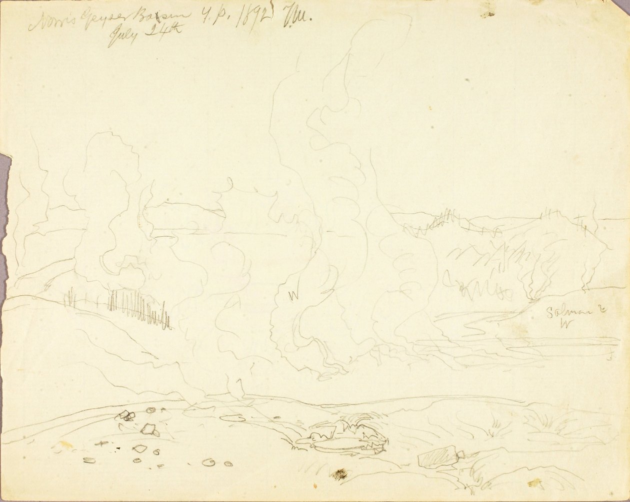 Norris Geyser Basin, Yellowstone Park by Thomas Moran