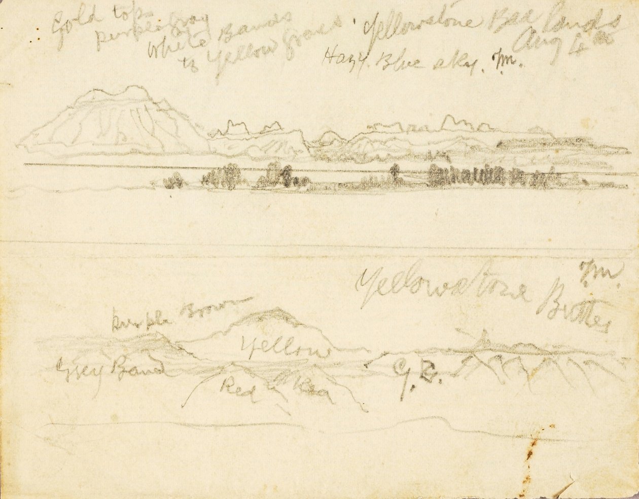Yellowstone Bad Lands (and) Yellowstone Buttes by Thomas Moran