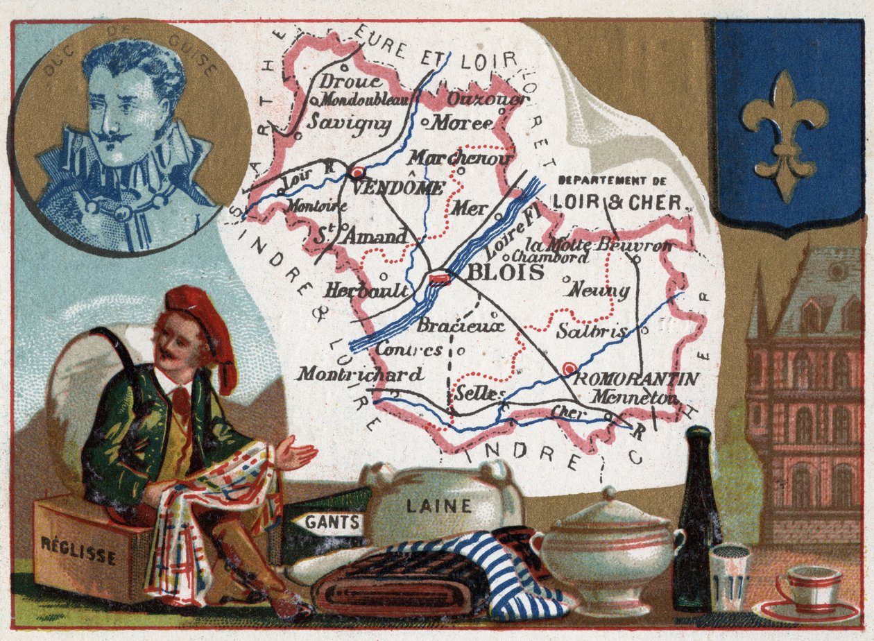 Loir-et-Cher, Centre, France. Liquisse, Gloves and Wool. Series on the French Departments, c.1920 by Thomas & Mortimer John Hamilton (1741-79) Jones
