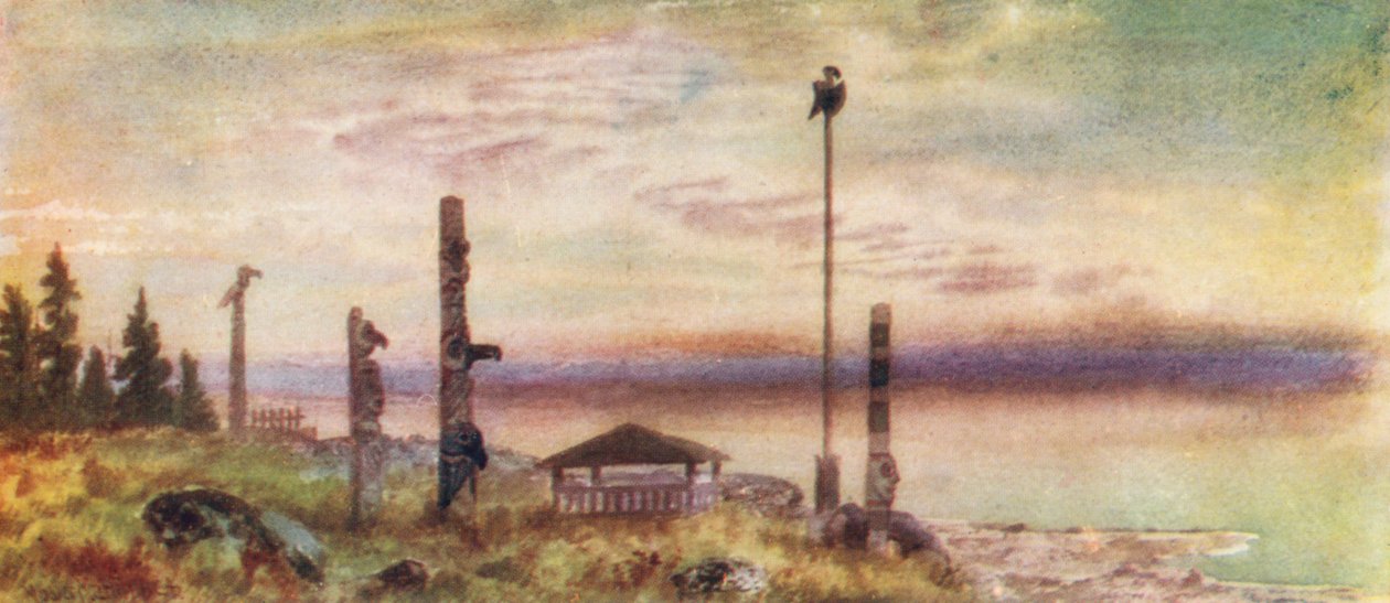 Burial-ground of Siwash Indians by Thomas Mower Martin