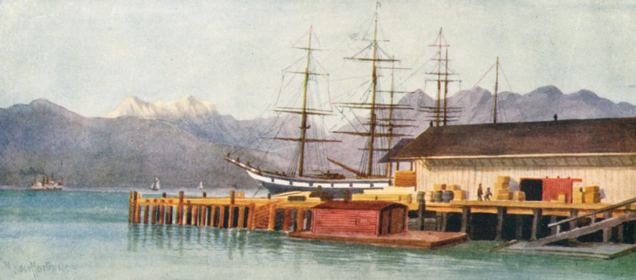Hastings Wharf, Vancouver by Thomas Mower Martin
