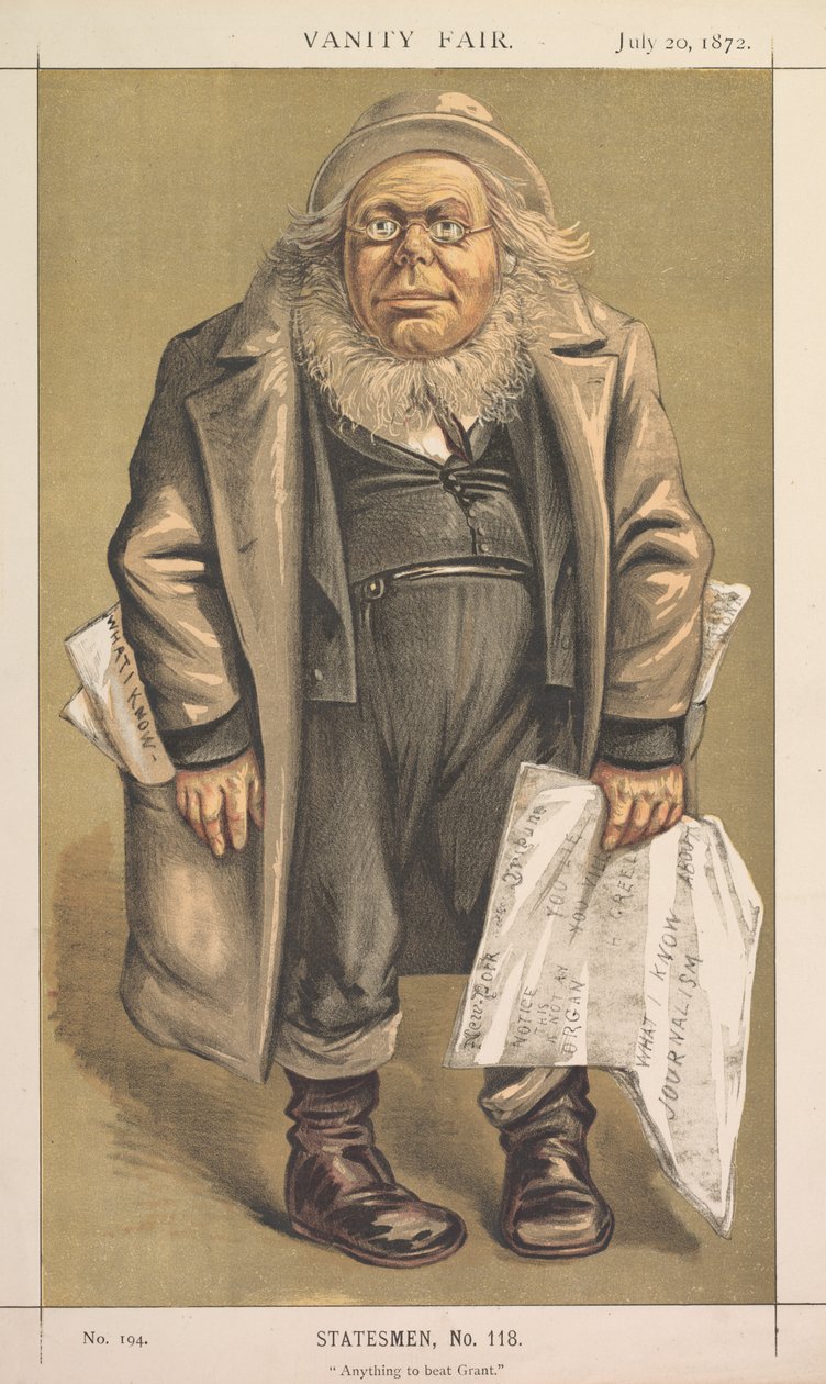 Vanity Fair: Statesman, No. 118 Anything to Beat Grant by Thomas Nast