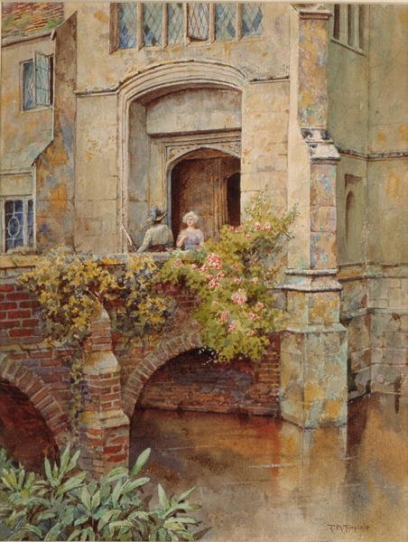 On the Bridge at Baddesley Clinton Hall by Thomas Nicholson Tyndale