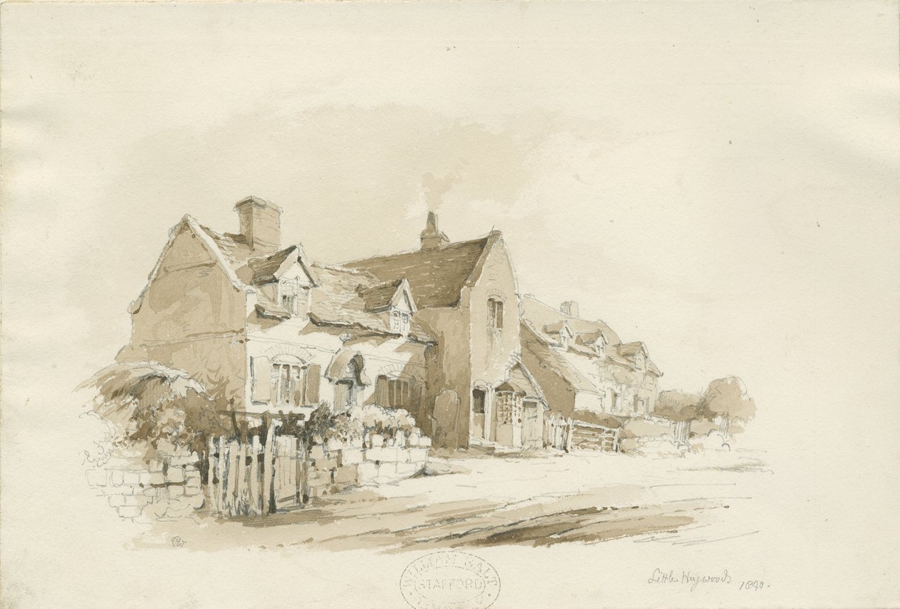 Cottages at Little Haywood by Thomas Peploe Wood