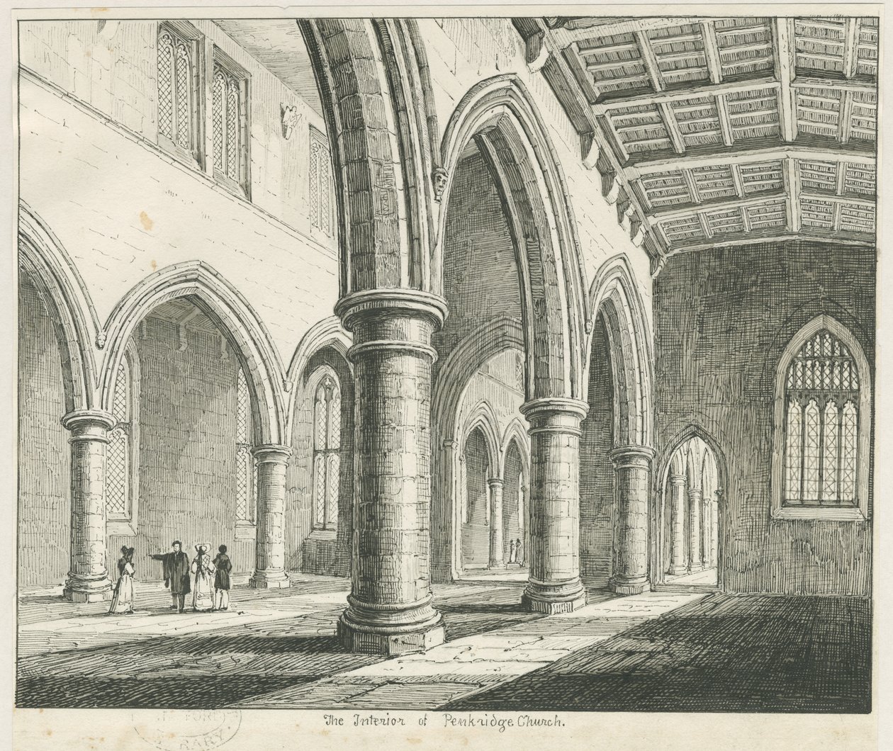 Interior of Penkridge Church by Thomas Peploe Wood