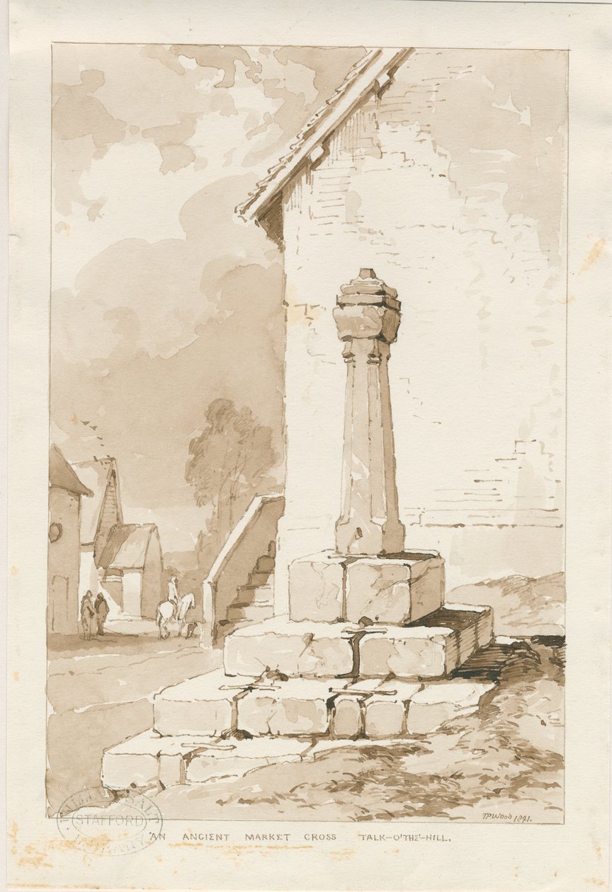 Talke - Ancient Market Cross by Thomas Peploe Wood