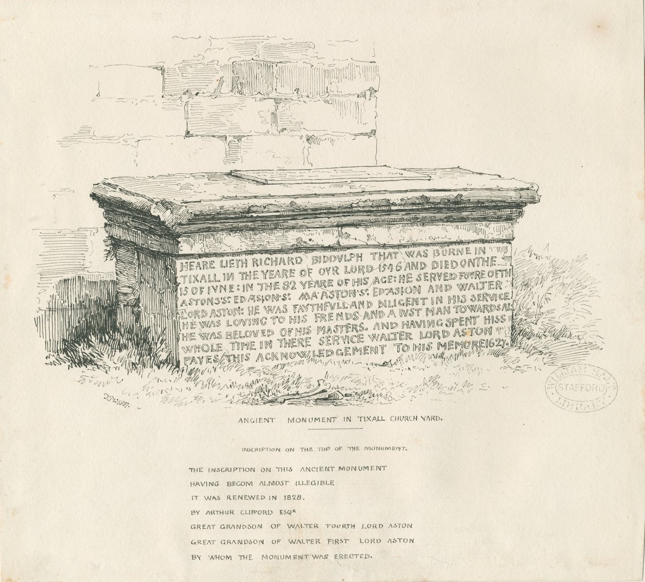 Tixall Church Yard - Table Tomb by Thomas Peploe Wood