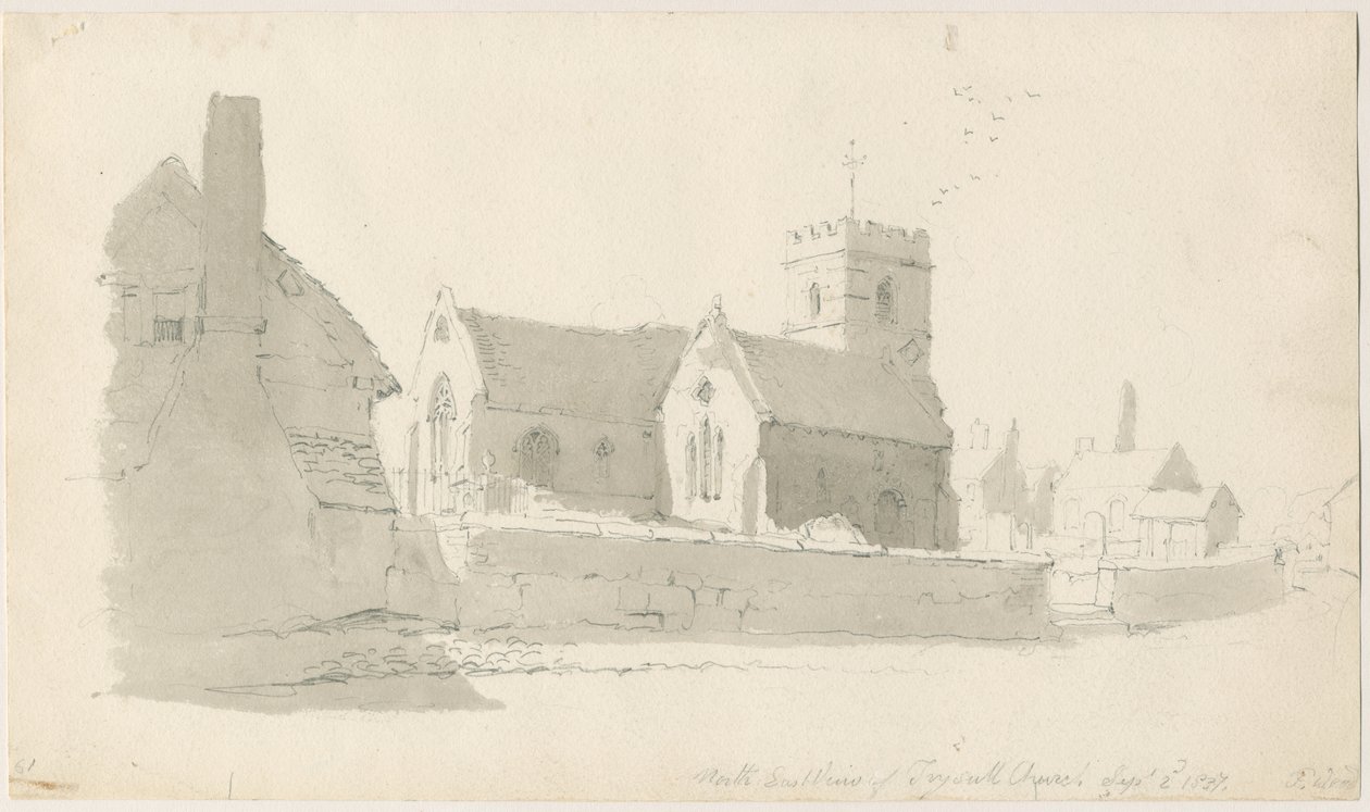 Trysull Church by Thomas Peploe Wood