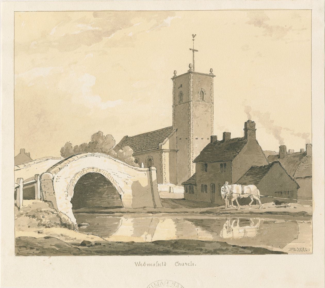 Wednesfield Church and Bridge by Thomas Peploe Wood