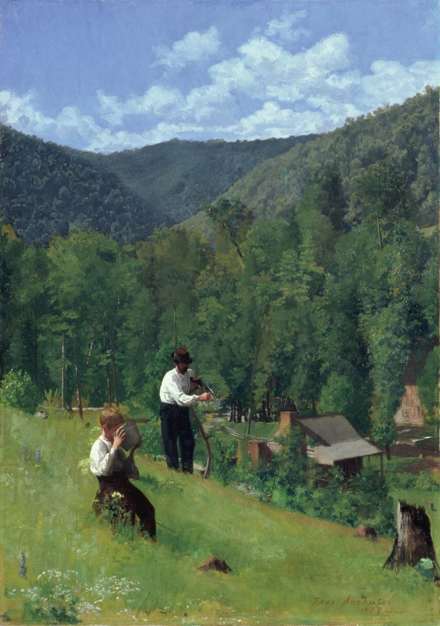 The Farmer and His Son at Harvesting by Thomas Pollock Anschutz