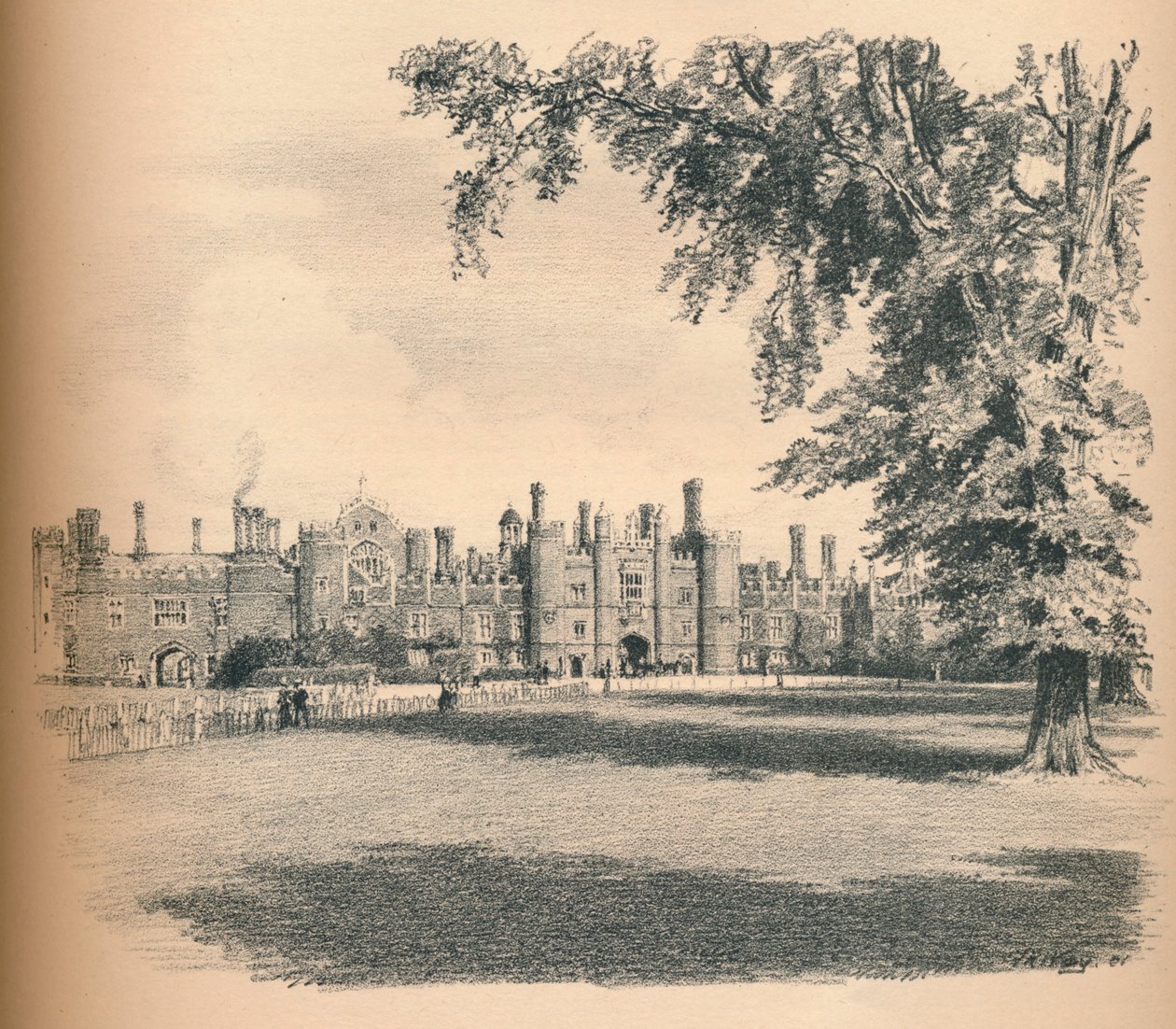 The West Front of Hampton Court Palace by Thomas Robert Way
