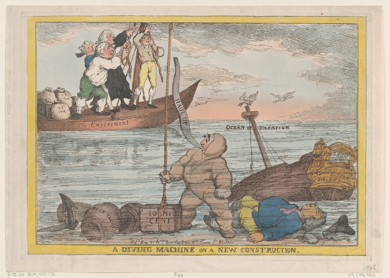 A Diving Machine on a New Construction, May 31, 1806 by Thomas Rowlandson