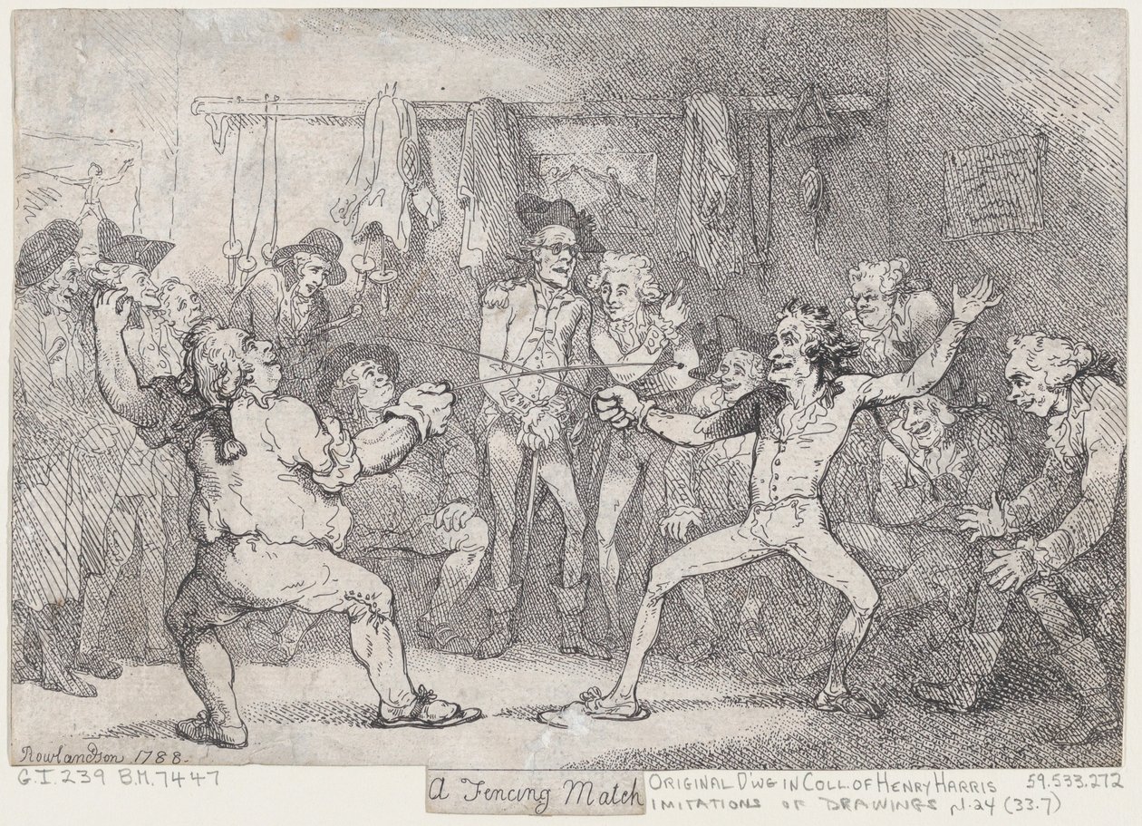 A Fencing Match by Thomas Rowlandson