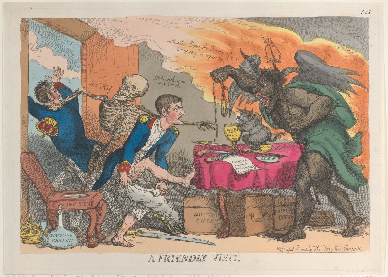 A Friendly Visit, April 16, 1814 by Thomas Rowlandson