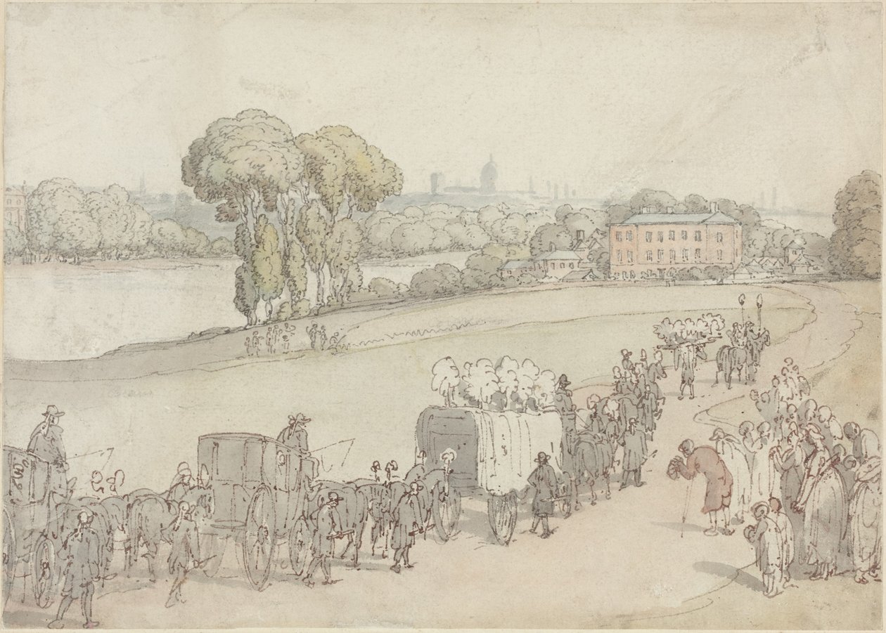 A Funeral Procession by Thomas Rowlandson