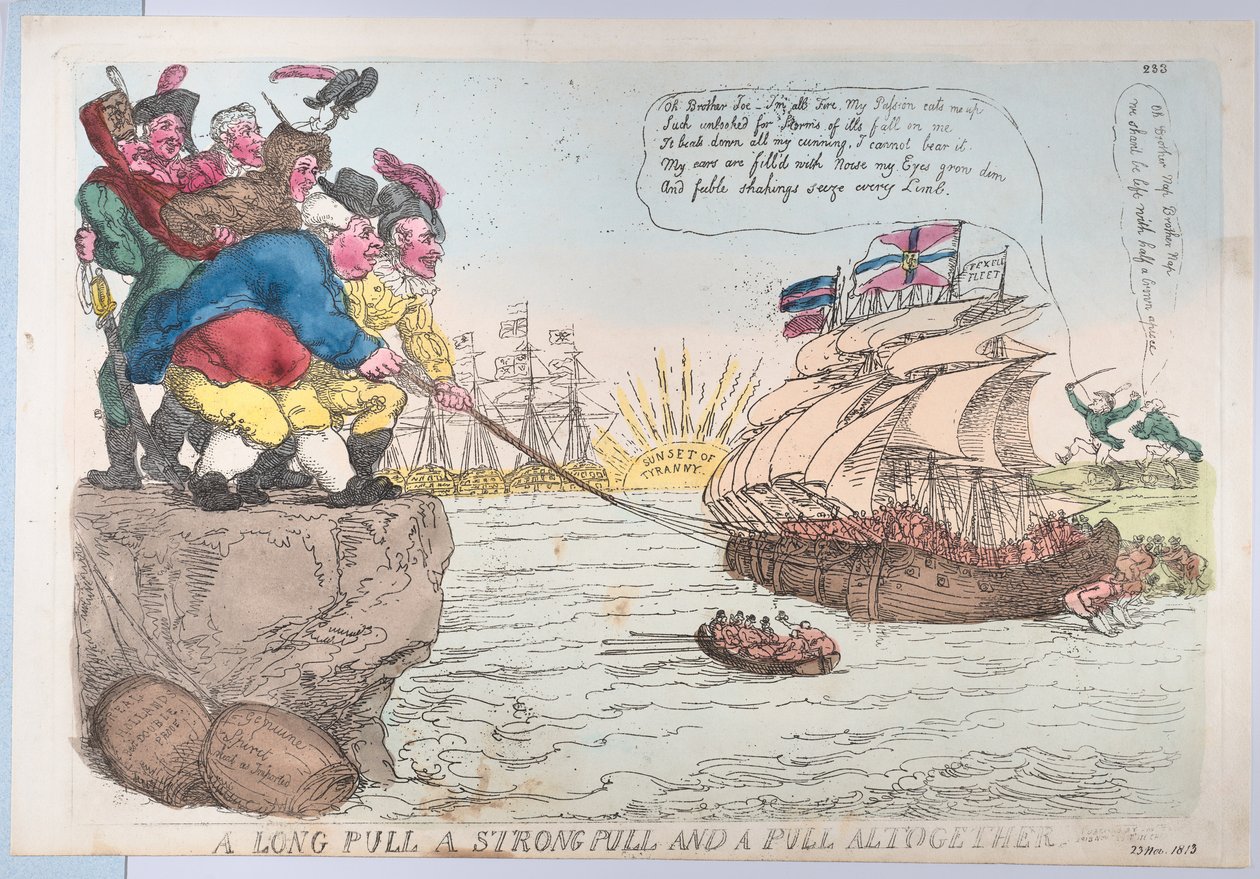 A Long Pull A Strong Pull and a Pull Altogether, November 25, 1813 by Thomas Rowlandson