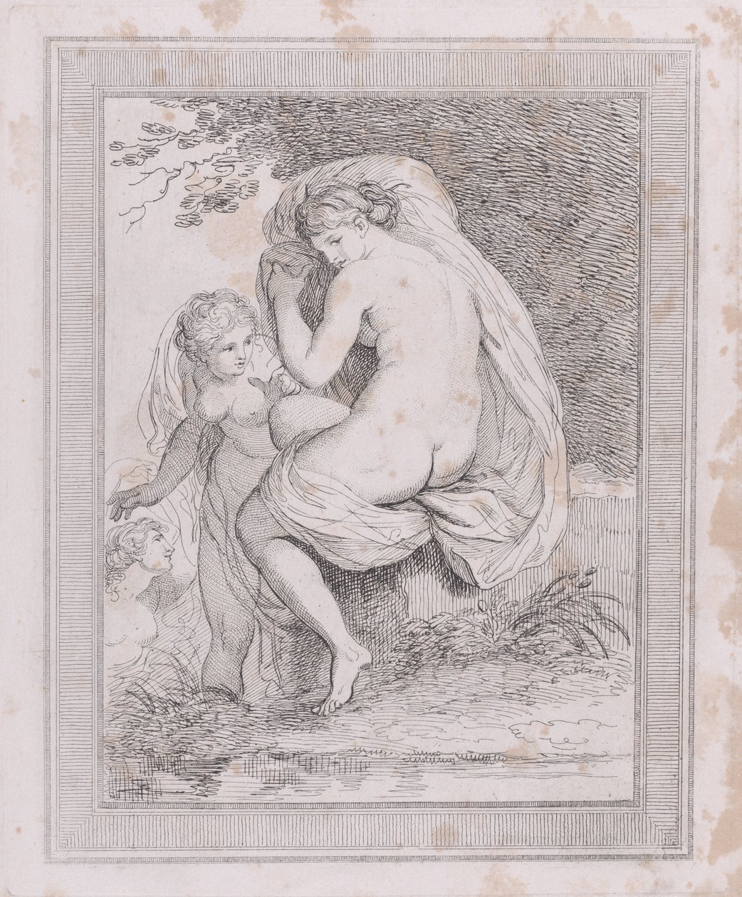 A Nymph Drying Herself by Thomas Rowlandson