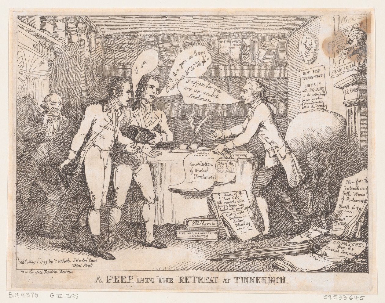 A Peep into the Retreat at Tinnechurch United Irish by Thomas Rowlandson