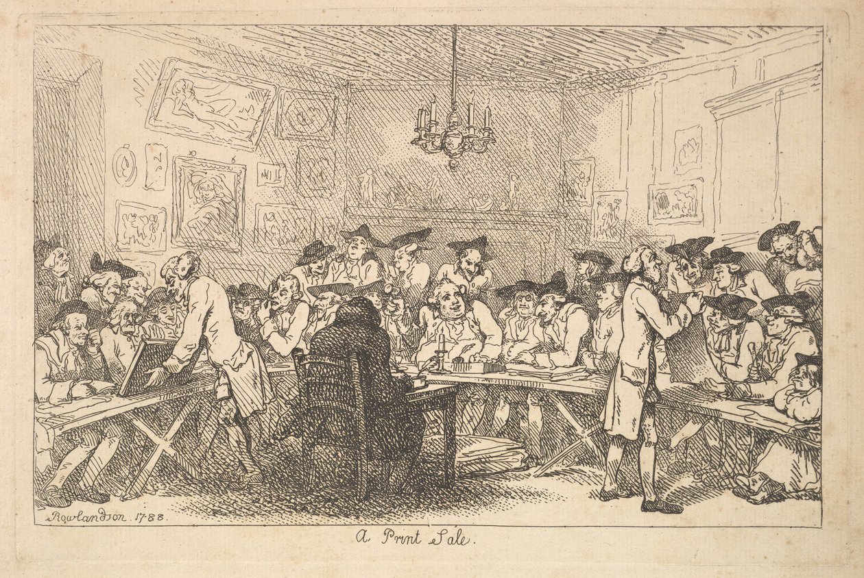 A Print Sale - A Night Auction by Thomas Rowlandson