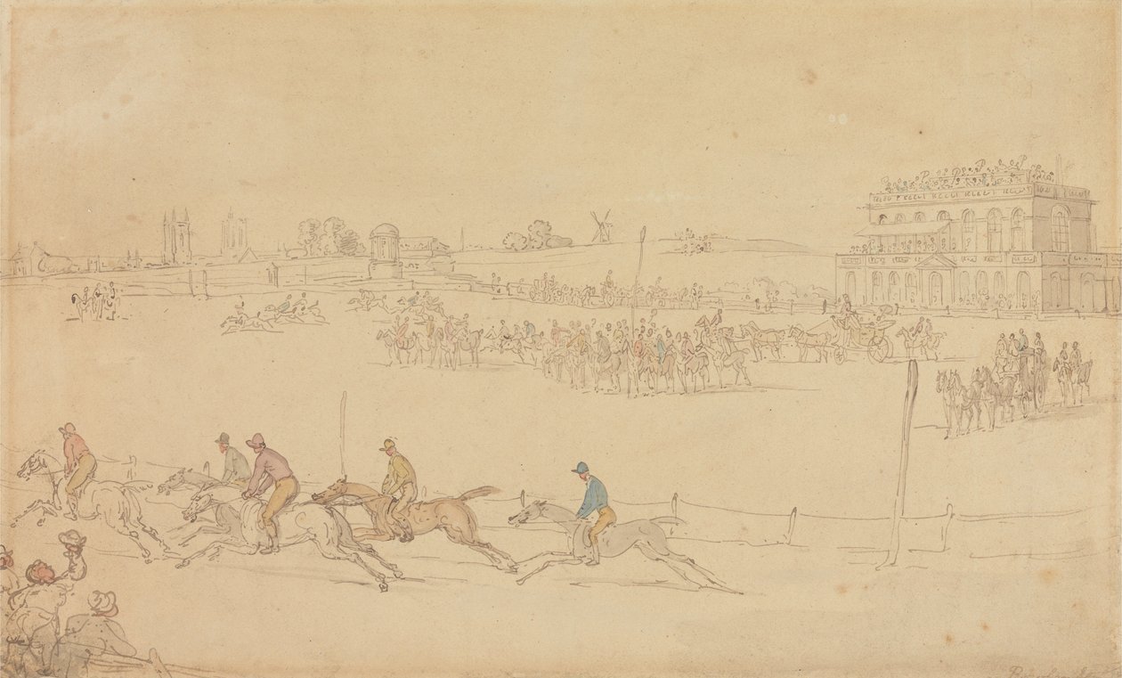 A Race on the Knavesmire at York by Thomas Rowlandson
