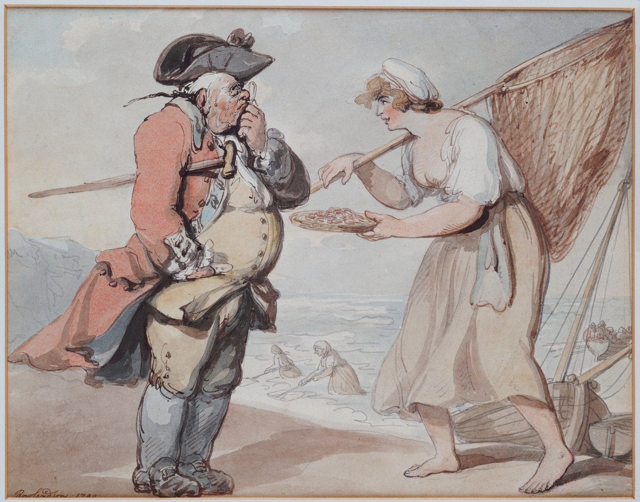 A Shrimp, Sir? by Thomas Rowlandson