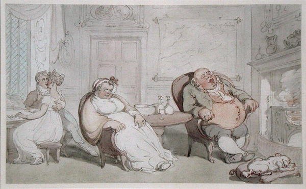 A Stolen Kiss by Thomas Rowlandson