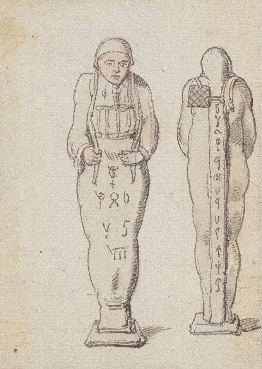 A Mummy, Front and Back Views by Thomas Rowlandson