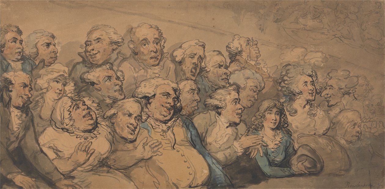 An Audience at Drury Lane Theatre by Thomas Rowlandson