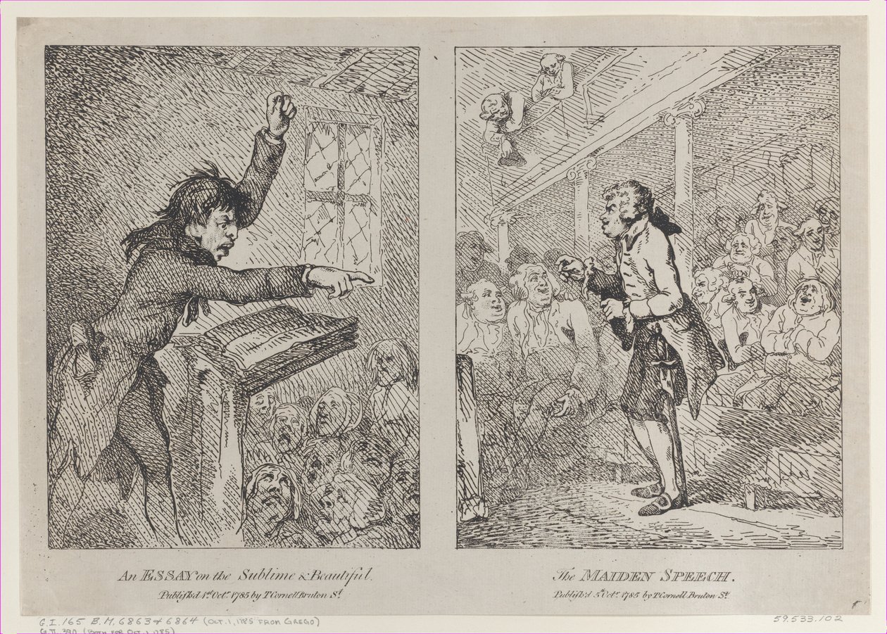An Essay on the Sublime & Beautiful, The Maiden Speech by Thomas Rowlandson