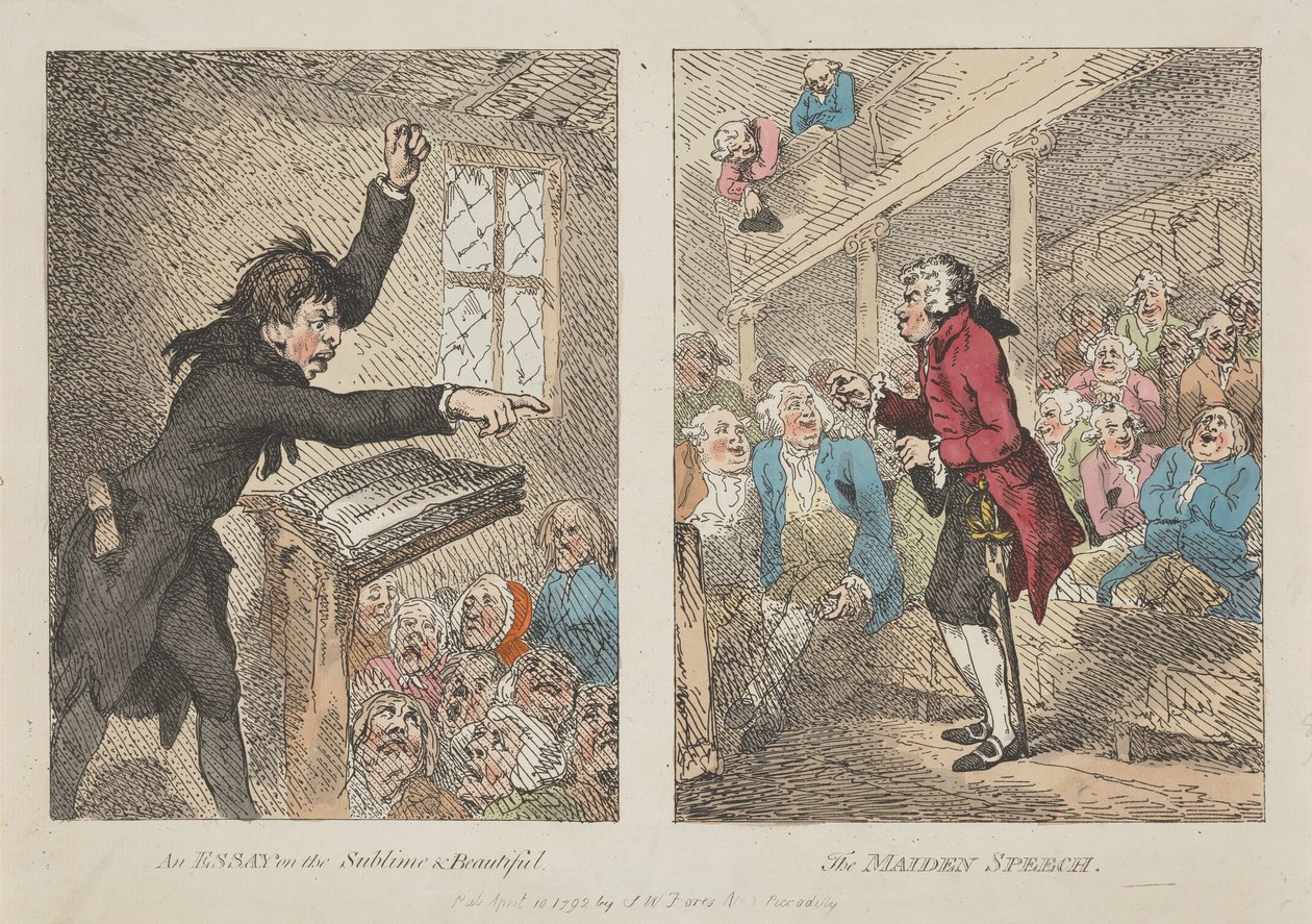 An Essay on the Sublime and Beautiful, The Maiden Speech by Thomas Rowlandson
