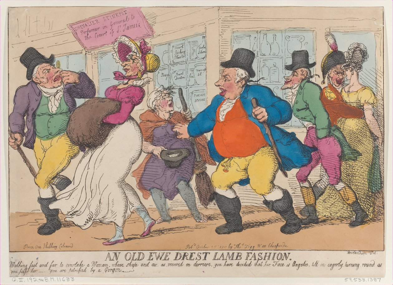 An Old Ewe Drest Lamb Fashion by Thomas Rowlandson