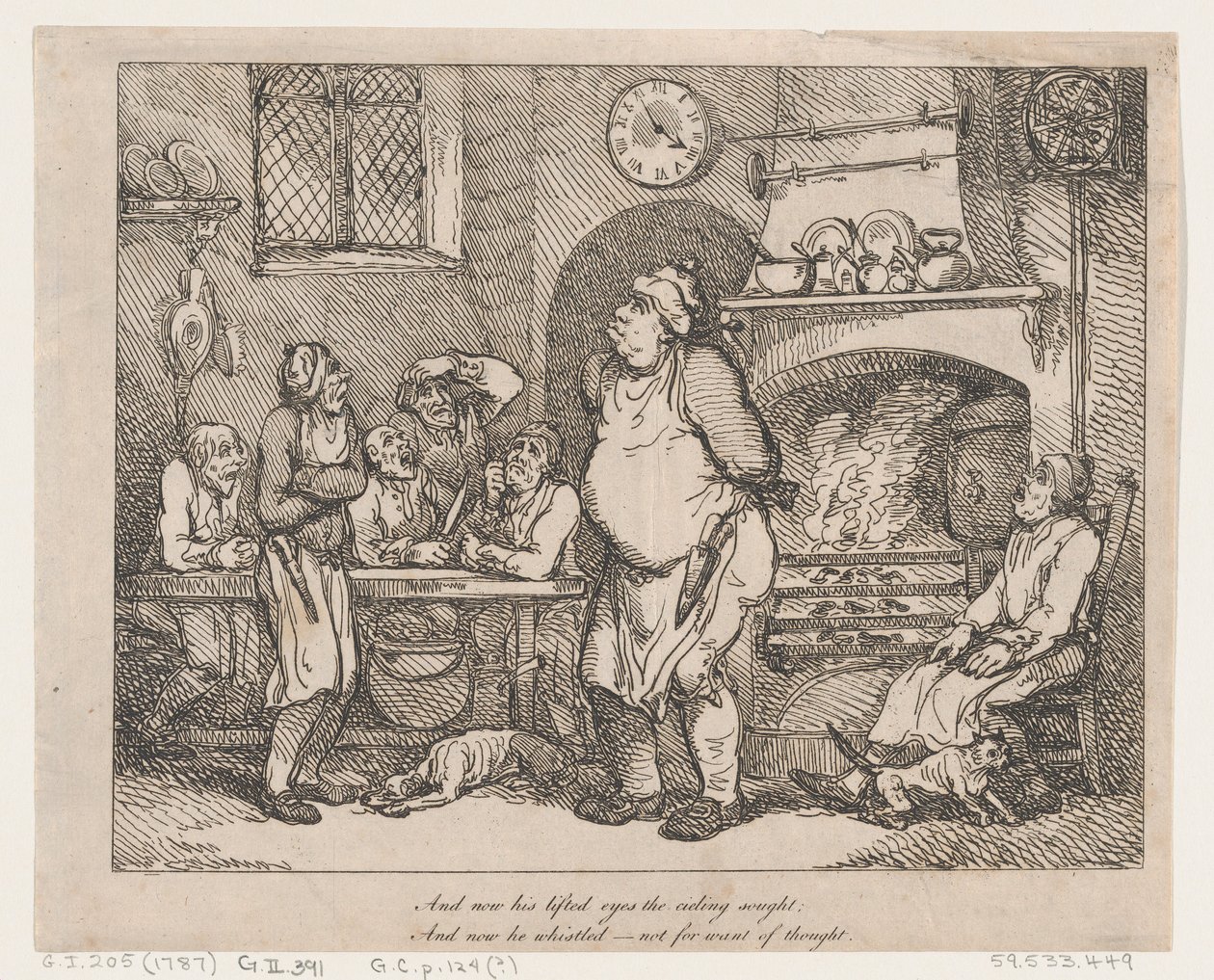 And Now His Lifted Eyes The Ceiling Sought... by Thomas Rowlandson