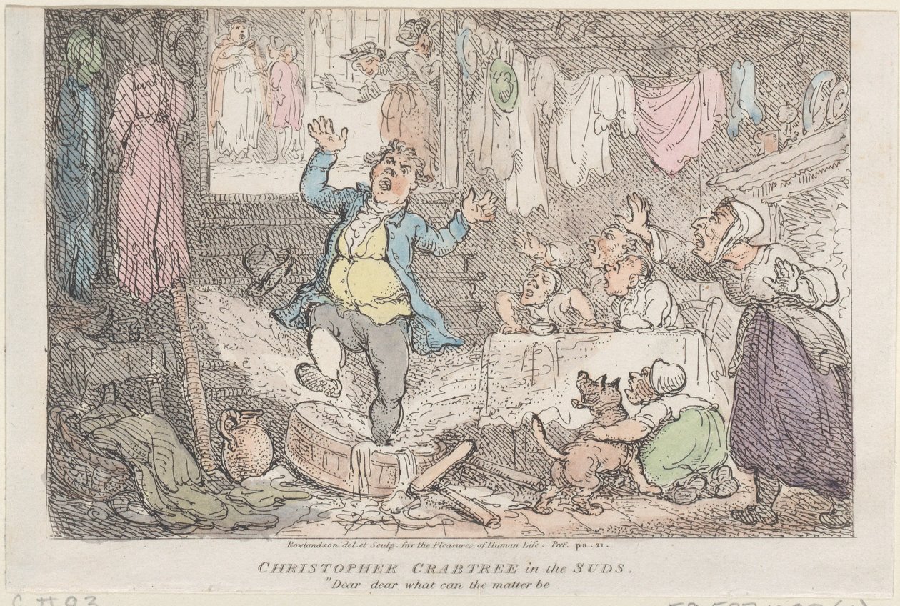 Christopher Crabtree in the Suds: Dear, dear what can the matter be by Thomas Rowlandson