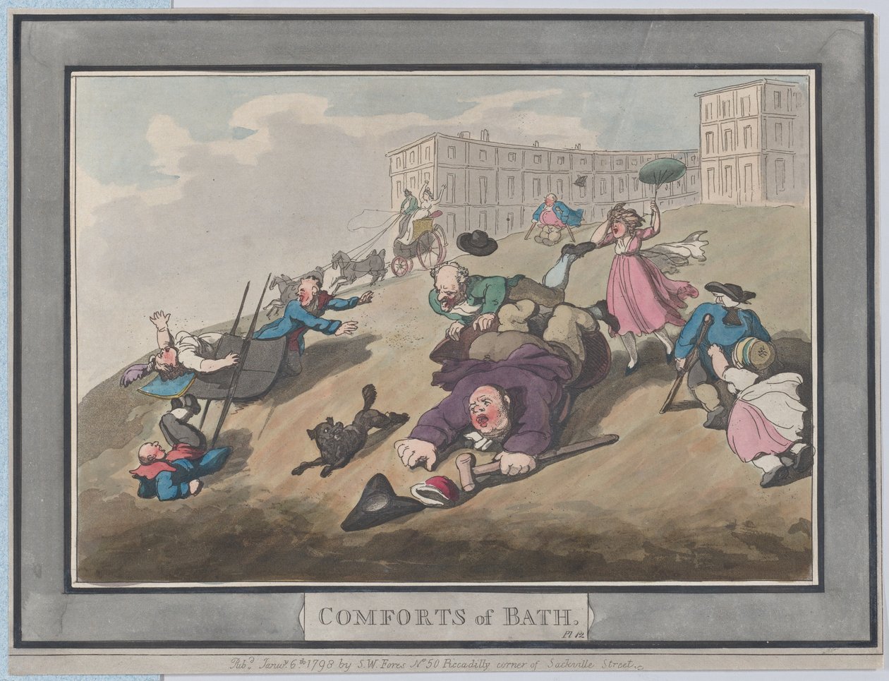 Comforts of Bath, Plate 12 by Thomas Rowlandson