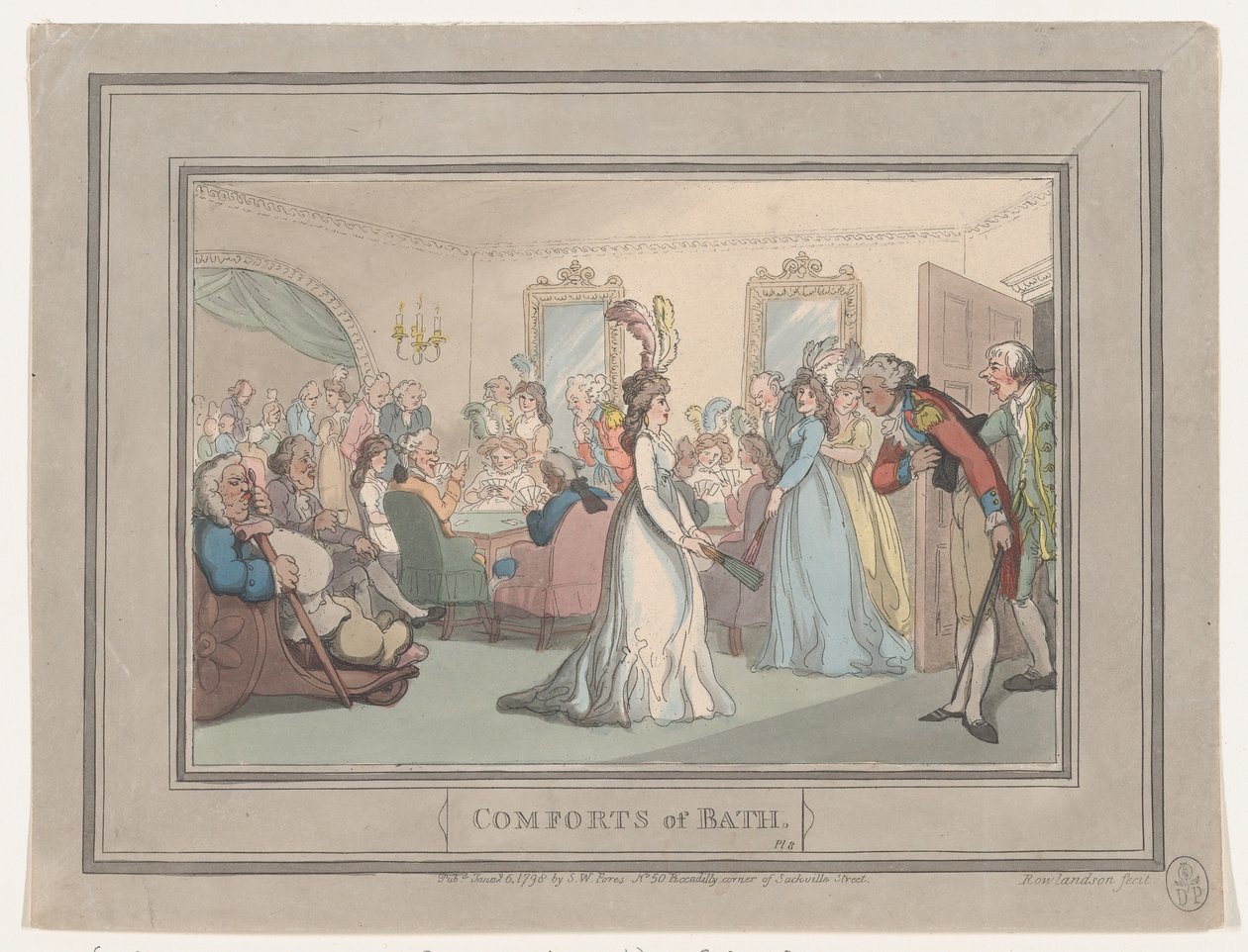 Comforts of Bath, Plate 8, January 6, 1798 by Thomas Rowlandson