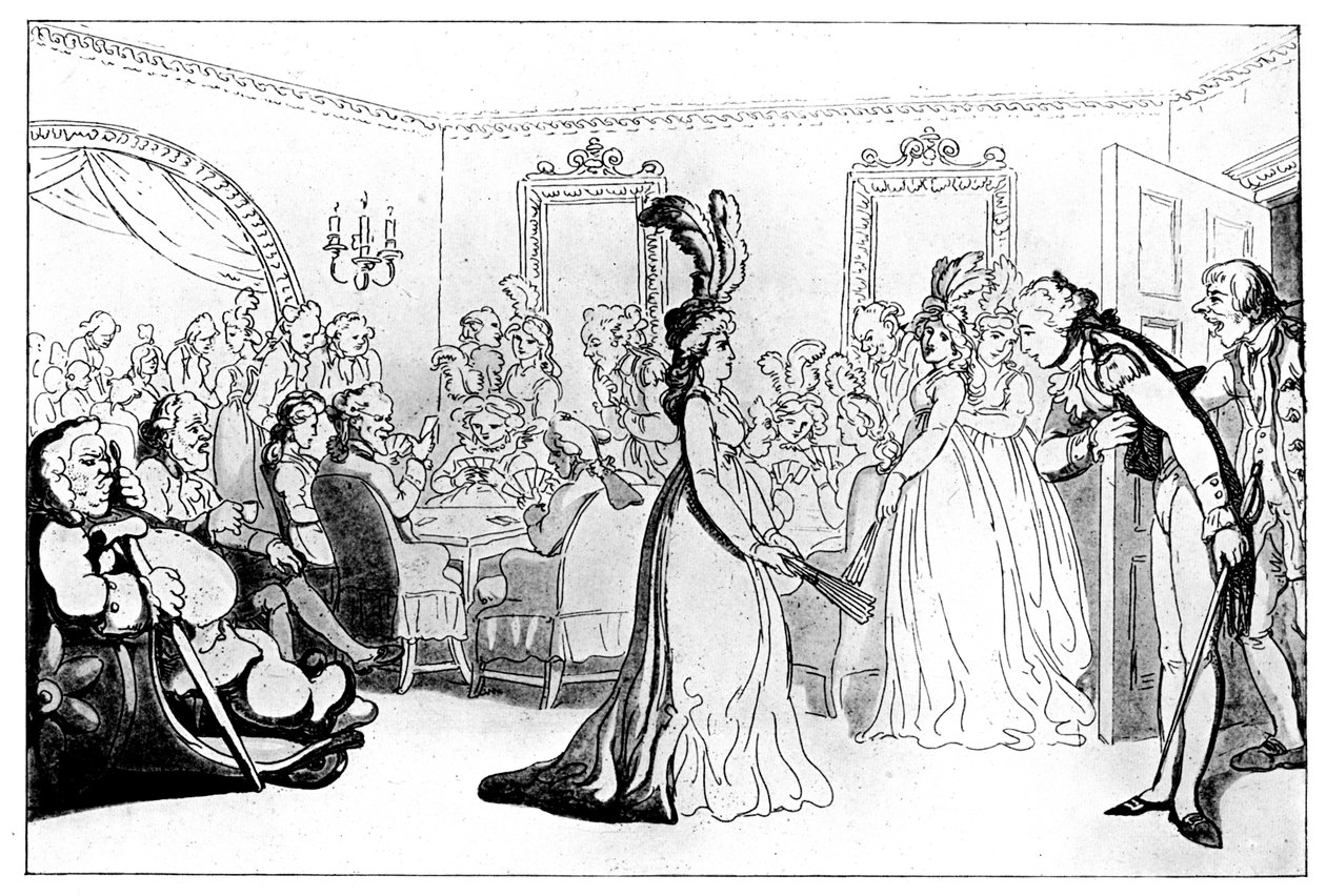 Comforts of Bath: The Games, or Assembly with Card Players by Thomas Rowlandson