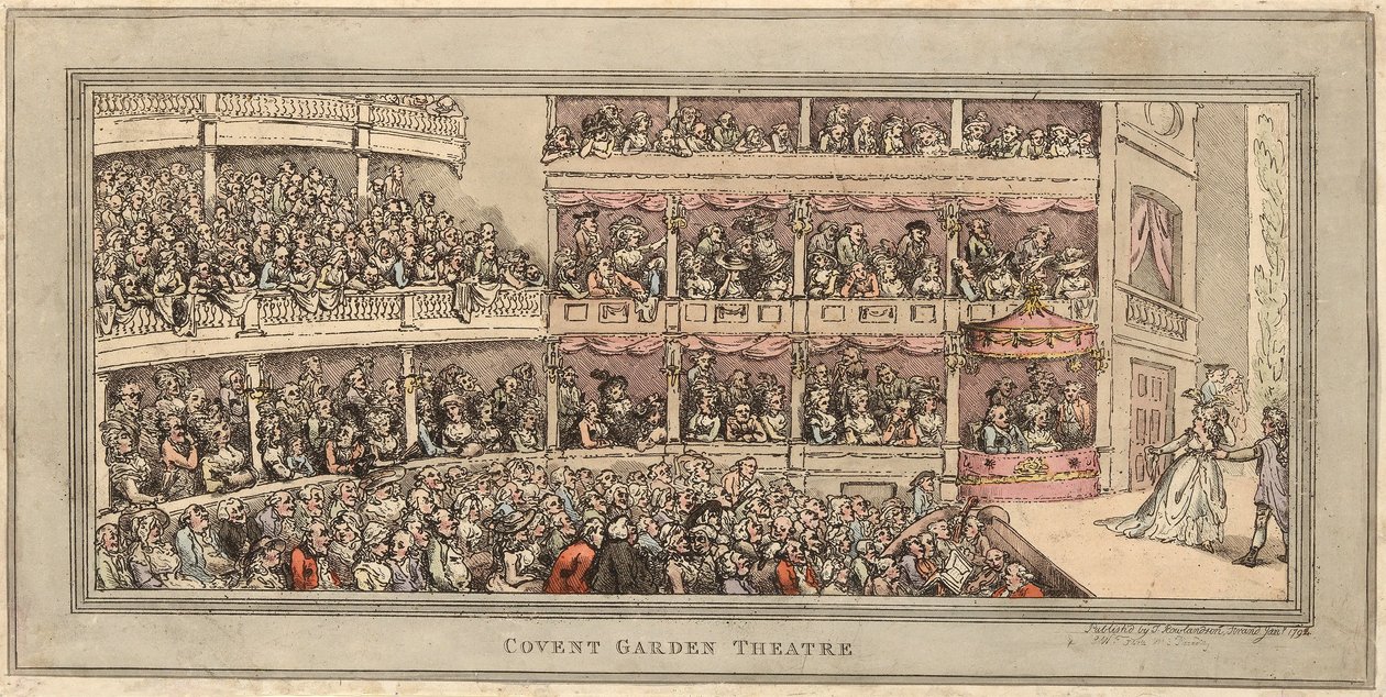 Covent Garden Theatre, pub. Henry Brookes, 1786 by Thomas Rowlandson