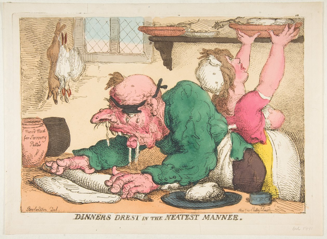 Dinners Dressed in the Neatest Manner by Thomas Rowlandson