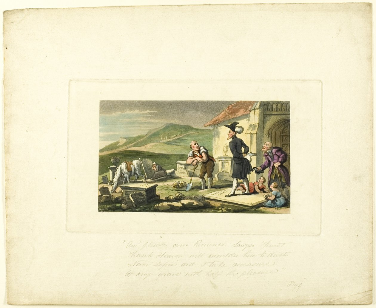 Doctor Syntax Meditating on the Tomb Stones, from The Tour of Doctor Syntax by Thomas Rowlandson