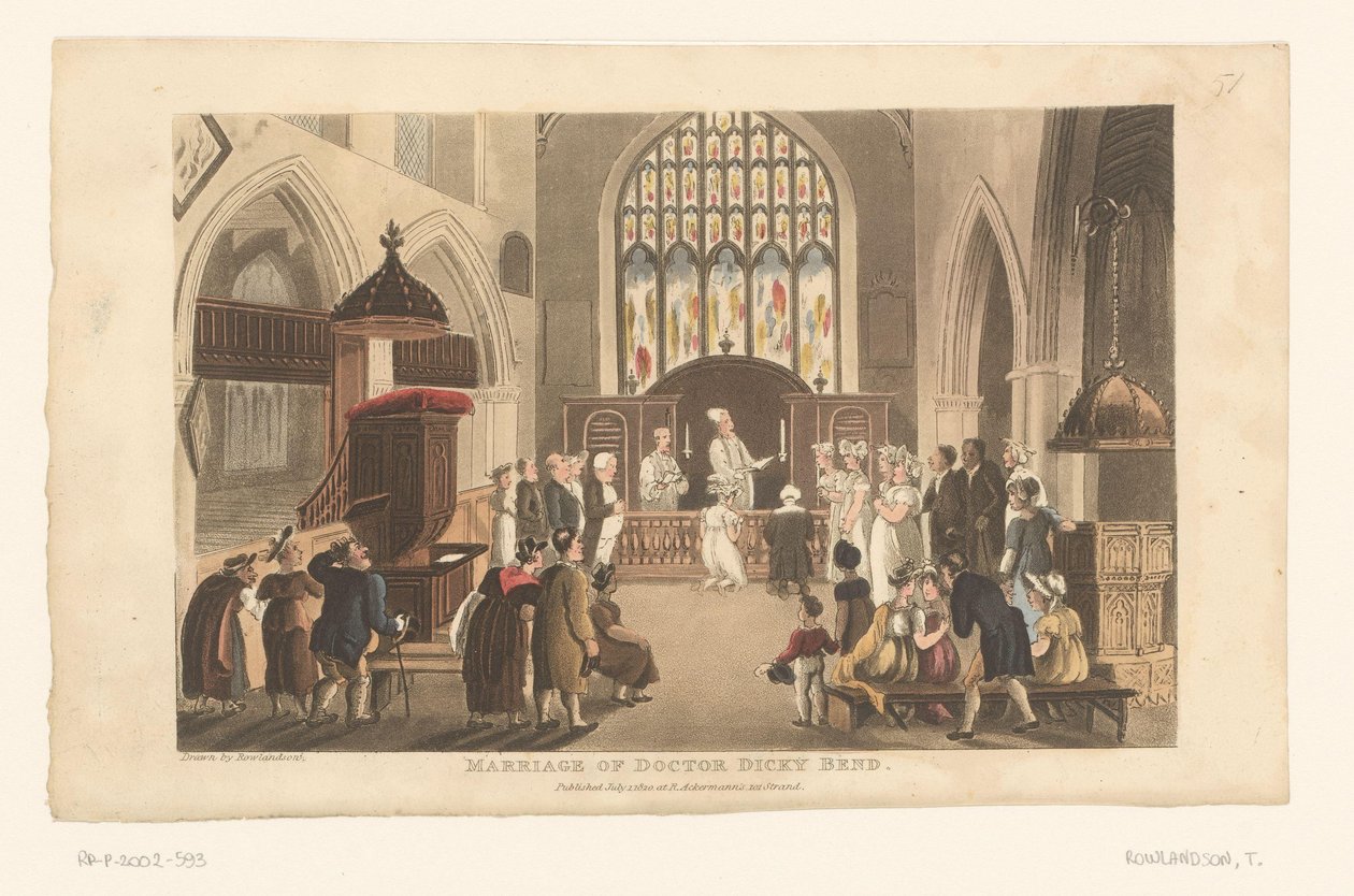 Doctor Syntax Conducts the Marriage Between Dicky Bend and His Fiancée by Thomas Rowlandson