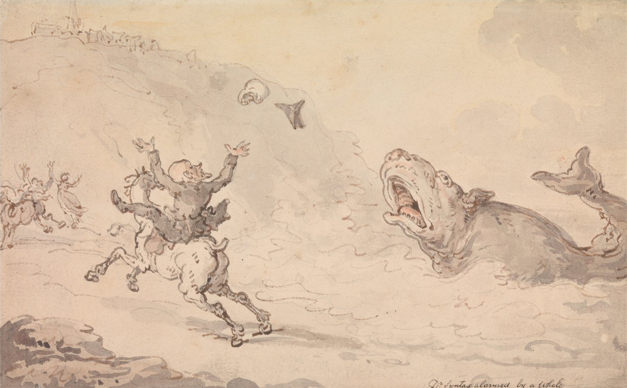 Dr Syntax Alarmed by a Whale by Thomas Rowlandson