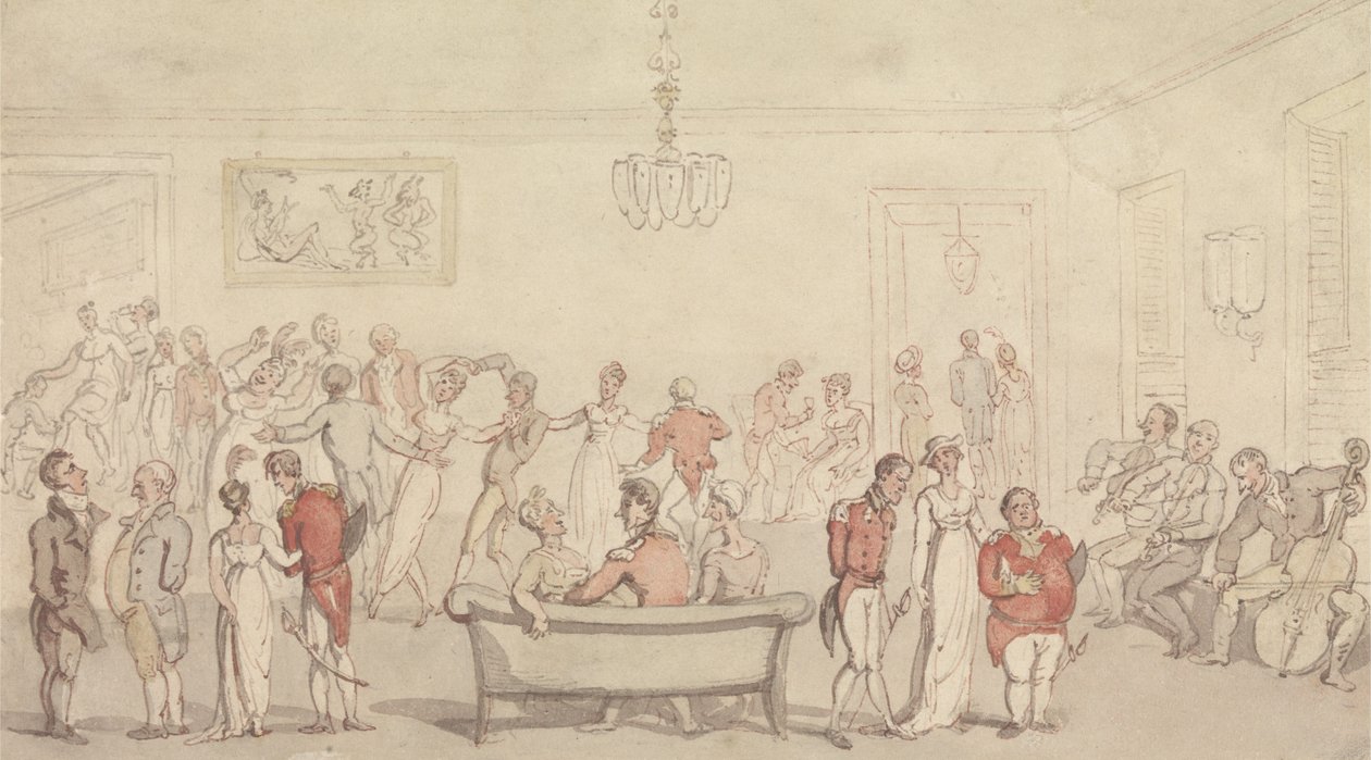 Elegant Company Dancing by Thomas Rowlandson