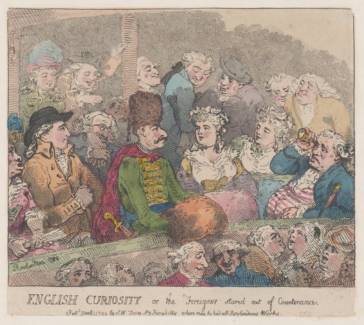 English Curiosity or The Foreigner Stared Out of Countenance by Thomas Rowlandson