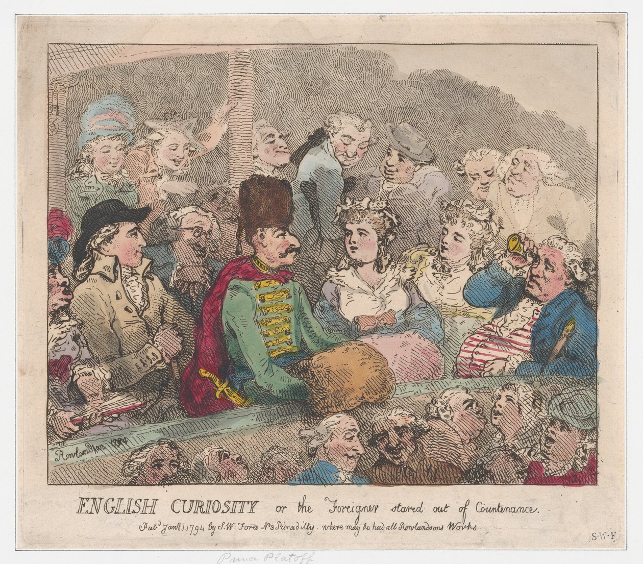 English Curiosity or The Foreigner Stared Out of Countenance by Thomas Rowlandson