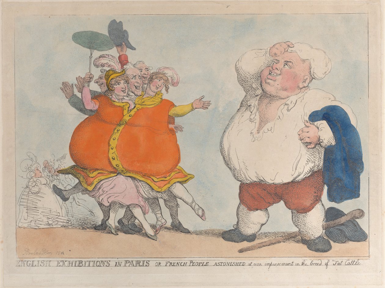 English Exhibitions in Paris or French People Astonished at Our Improvement in the Breed by Thomas Rowlandson