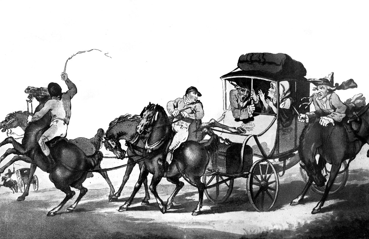 English Travelling, or the First Stage from Dover by Thomas Rowlandson