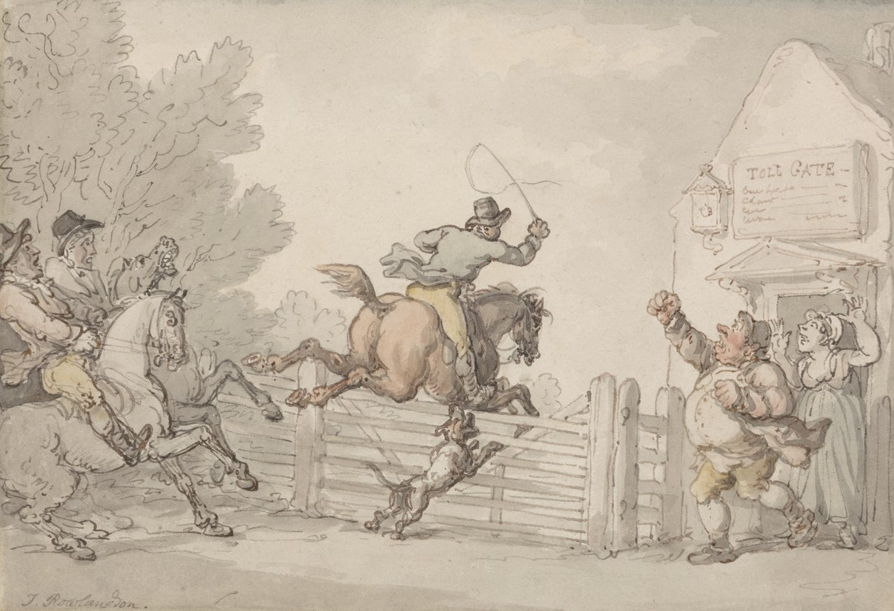 Evading the Toll by Thomas Rowlandson