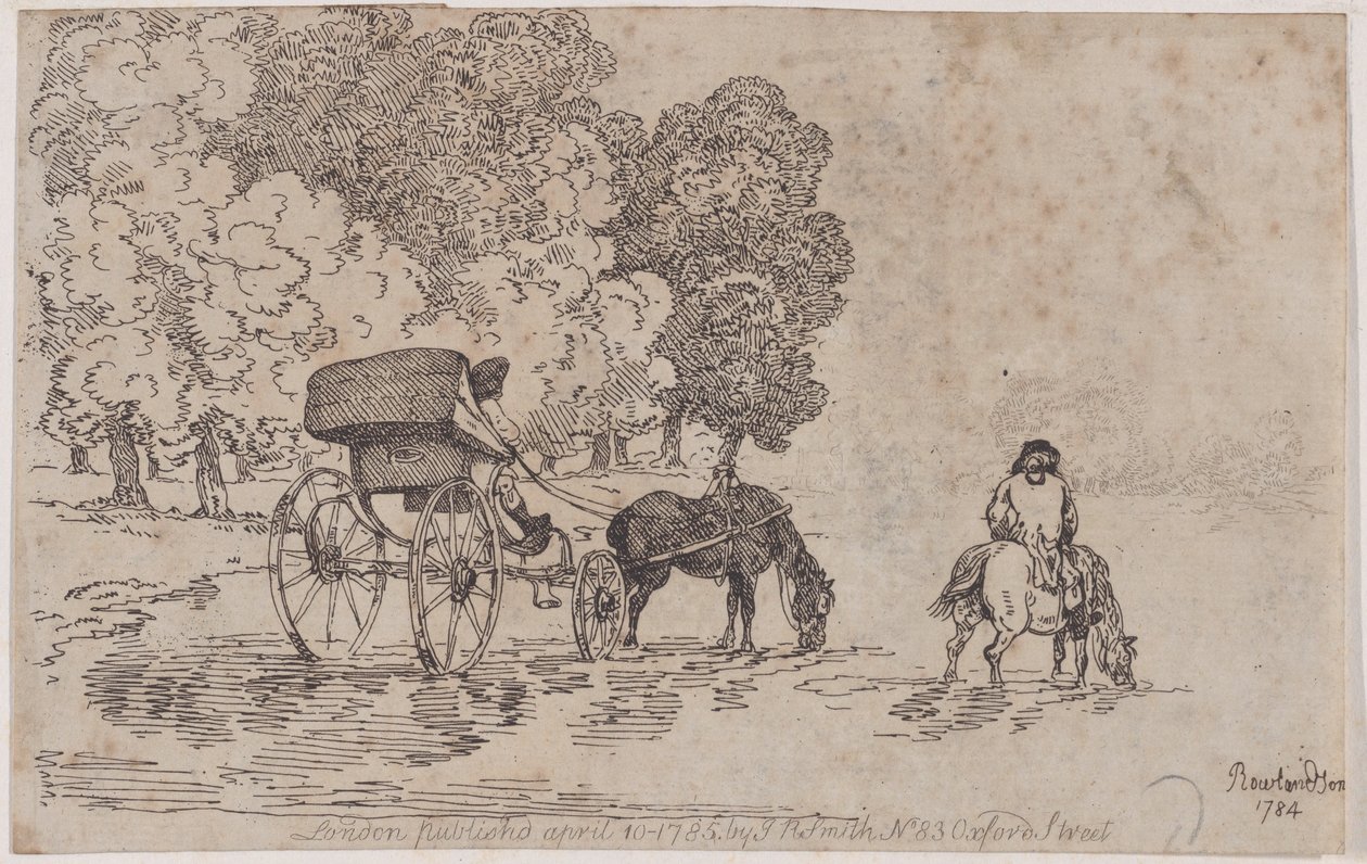 Four Wheel Chaise by Thomas Rowlandson