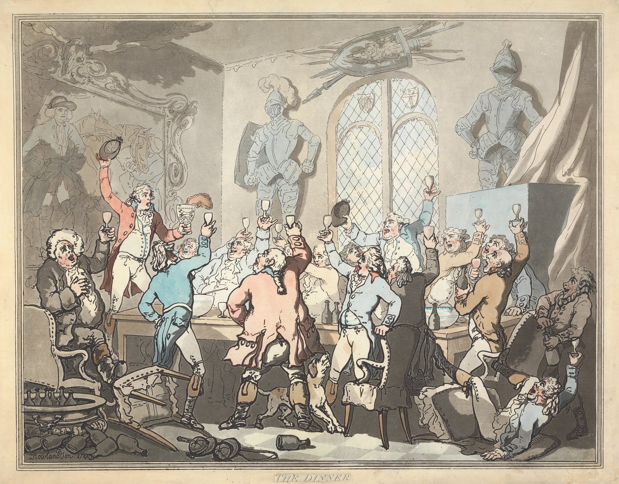 Fox-Hunting: The Dinner by Thomas Rowlandson