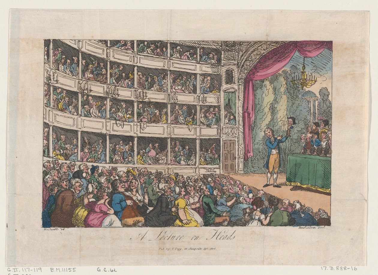 Frontispiece, from A Lecture on Heads by George Alexander Stevens, April 1808 by Thomas Rowlandson